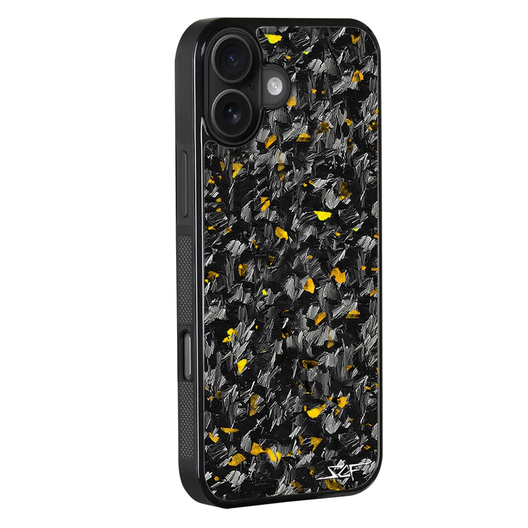 iPhone | Gold Flake Real Forged Carbon Fiber Phone Case | CLASSIC Series