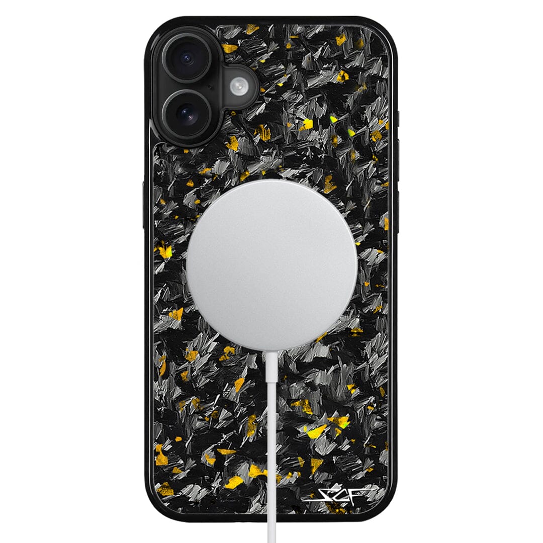 iPhone | Gold Flake Real Forged Carbon Fiber Phone Case | CLASSIC Series
