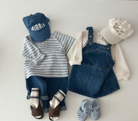Baby Striped & Polka Dot Pattern & Solid Color Loose Comfort Shirt